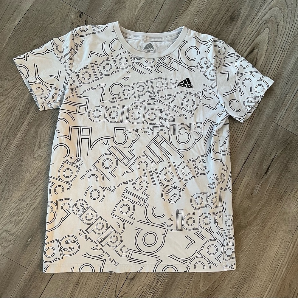 adidas White Graphic Logo Short Sleeve Tee
